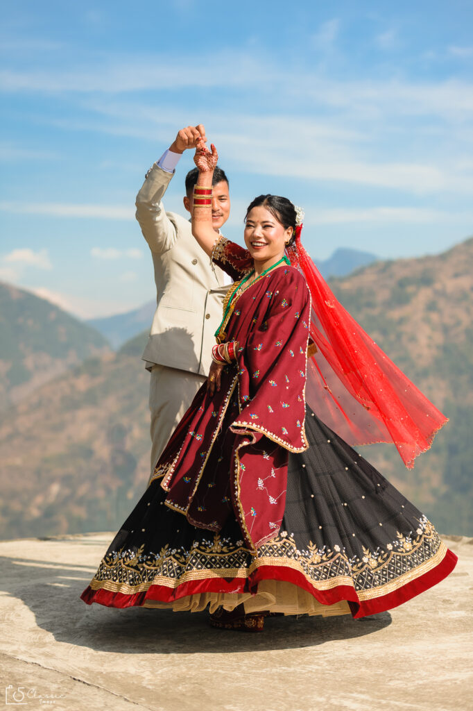 wedding, couple, dance, magar dress